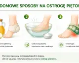 Domowe sposoby na ostrogę piętową: okład z octu jabłkowego, kąpiel z sodą oczyszczoną, krioterapia. Łagodzą objawy, nie usuwają przyczyny.