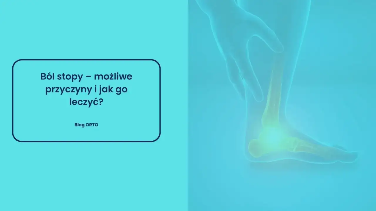 Anatomia stopy z zaznaczonymi bolącymi punktami. Tekst: